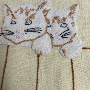 Antique 1940s Vogart hand embroidered blanket/tapestry for baby